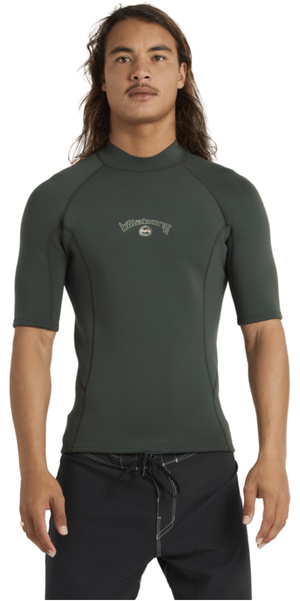 2026 Billabong Mens Absolute Short Sleeve Neoprene Top ABYW900105 - Forest